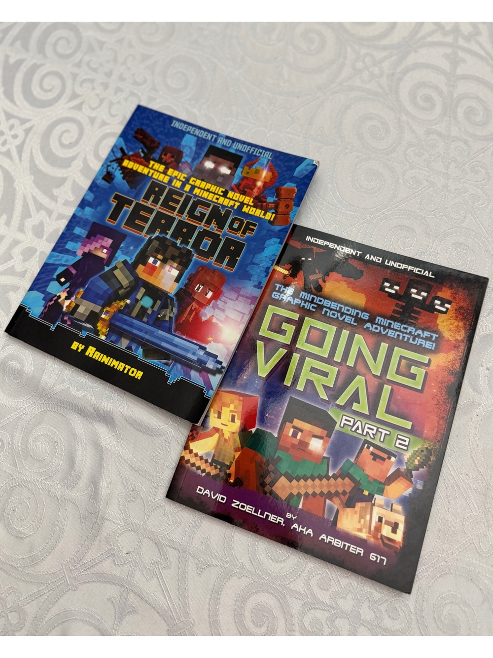 Minecraft-Inspired Kids Graphic Novels Set - Blue & Multicolor Covers